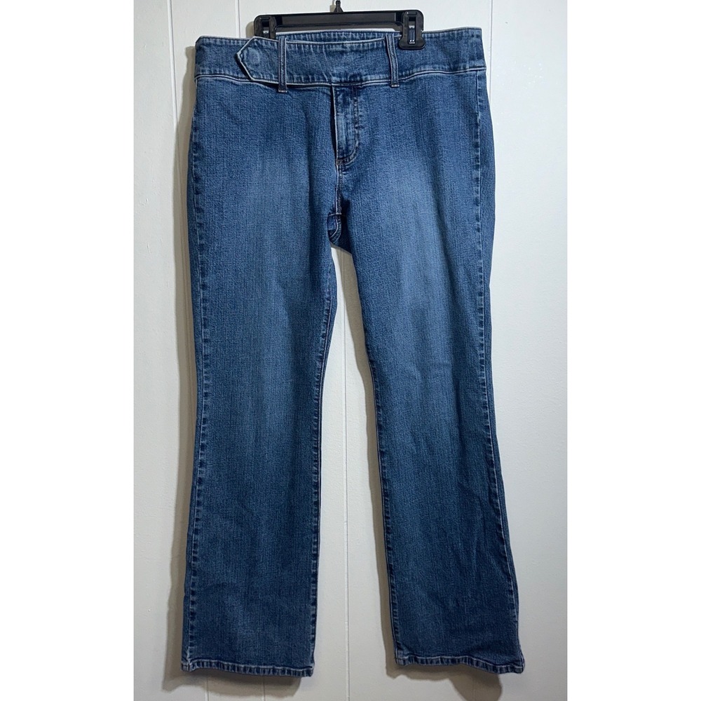 Gap‎ Factory Store Womens Blue Bootcut Jeans Medium Wash Seam Detail Size 12